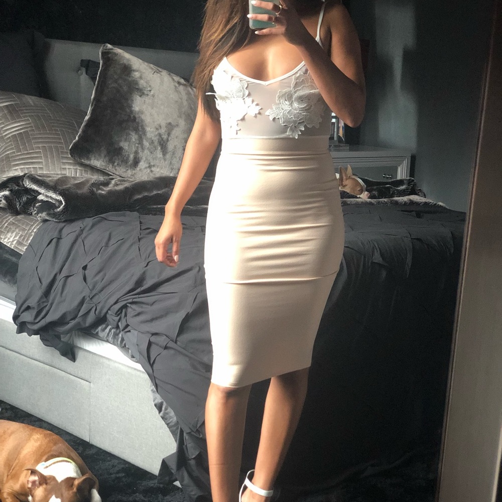 💞Light Pink Midi Dress with Sheer Top🌹💞